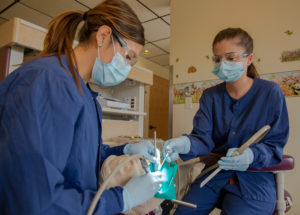 Future Dental Health Aide Therapists train on models at the ADTEP facility in Anchorage, Alaska.