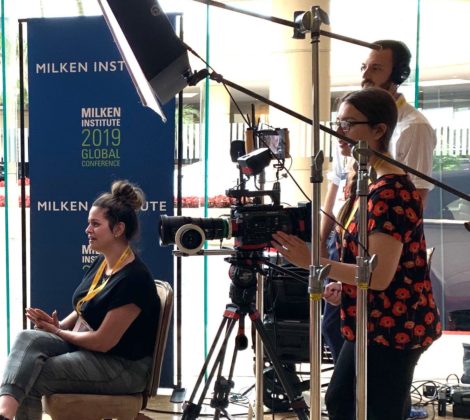 WorkingNation producer Melissa Panzer conducts and interview at 2019 Milken Global Conference.