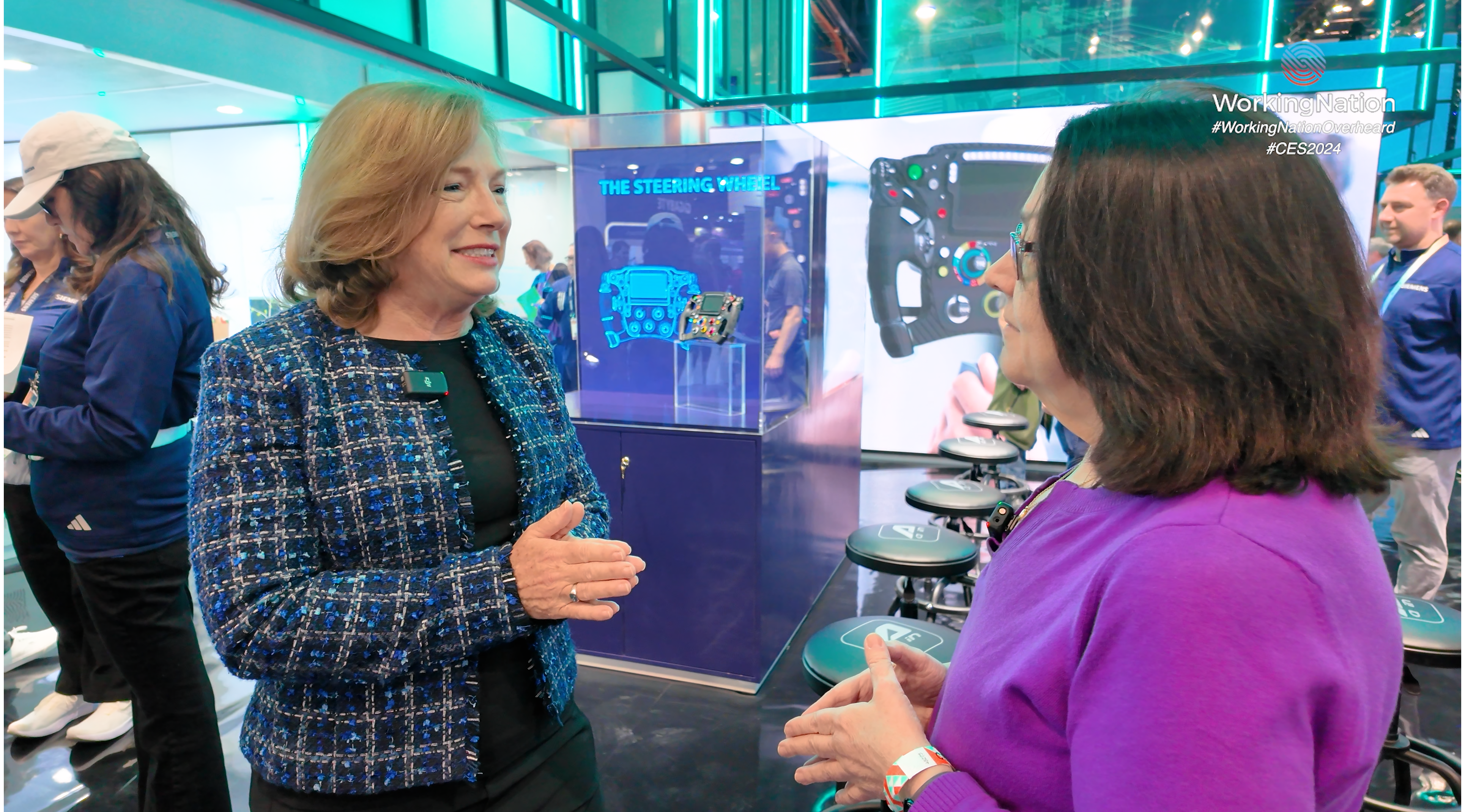 Siemens USA Barbara Humpton talks with WorkingNation editor-in-chief Ramona Schindelheim at CES 2024 about creating a tech-ready workforce in manufacturing