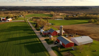 aerial midwestern farm